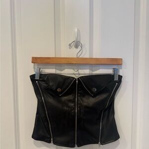 Edikted Faux Leather Zip Corset